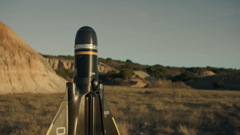 Closeup of the Anduril Roadrunner, a drone that intercepts other drones.