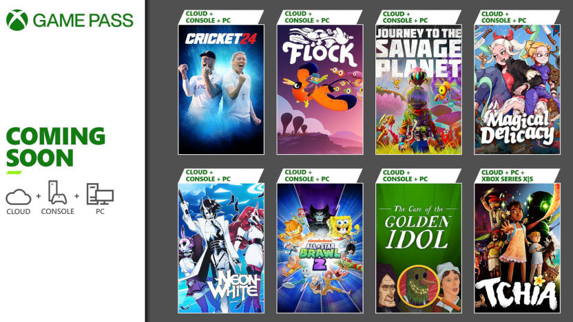 Covers of several video games with the Game Pass logo and the words "coming soon."