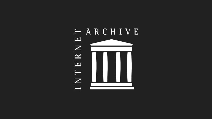 The Internet Archive logo, a building with white columns with "Internet Archive" wrapping around the left and top.