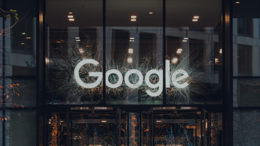 London, UK - January 01, 2022: Name sign above the entrance of Google offices in London. First Google office in the UK in opened in 2003 and has since grown to accommodate thousands of employees.