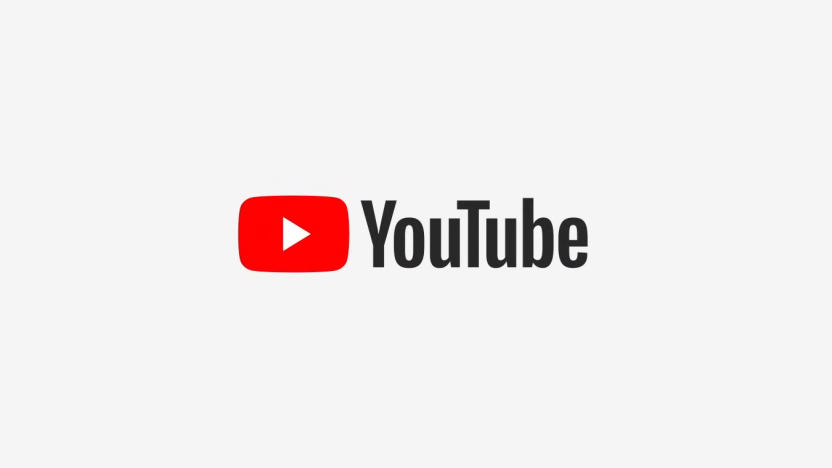 YouTube logo against an off-white background.