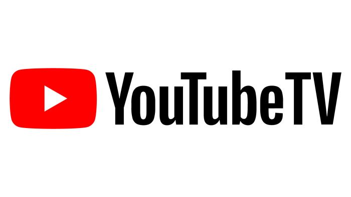 YouTube TV logo, white background.