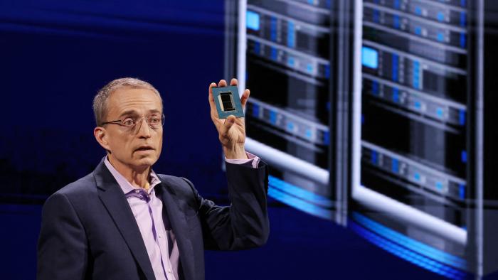 Intel CEO Pat Gelsinger delivers a speech at Taipei Nangang Exhibition Center during Computex 2024, in Taipei on June 4, 2024. (Photo by I-Hwa CHENG / AFP) (Photo by I-HWA CHENG/AFP via Getty Images)