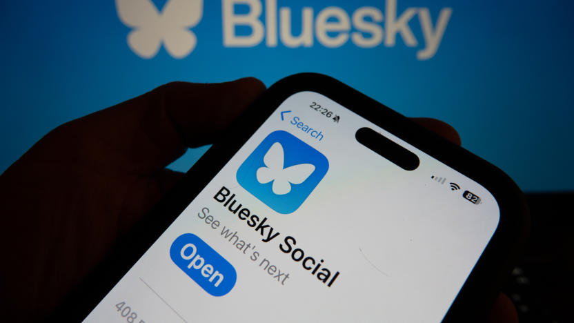 BATH, UNITED KINGDOM - NOVEMBER 17: In this photo illustration a smartphone screen displays the logo of social media app Bluesky on November 17, 2024 in Bath, England. Millions of users have been leaving Elon Musk's social media site X, formerly known as Twitter, and have instead been joining Bluesky, set up by former Twitter founder Jack Dorsey. (Photo by Anna Barclay/Getty Images)