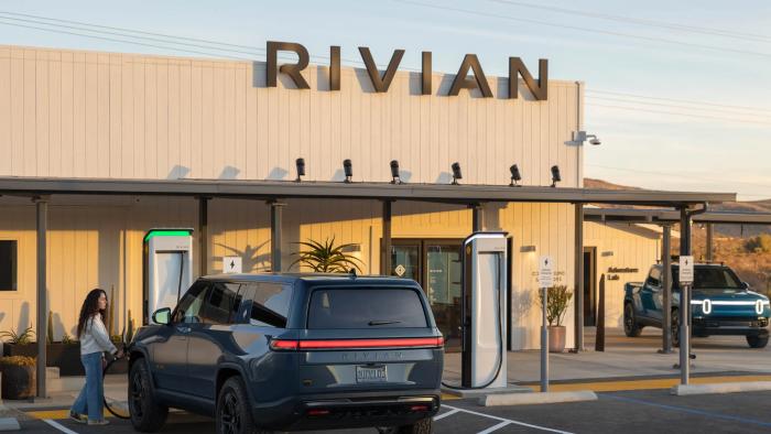 Rivian EV at one of the company's charging stations