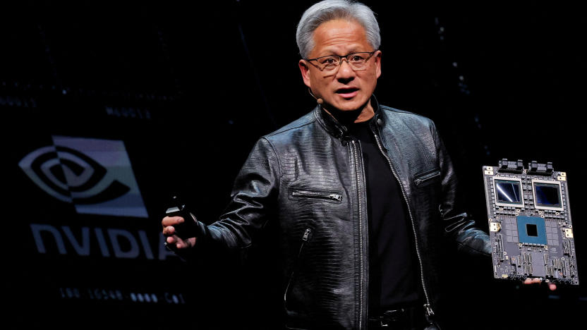 FILE PHOTO: Nvidia CEO Jensen Huang present NVIDIA Blackwell platform at an event ahead of the COMPUTEX forum, in Taipei, Taiwan June 2, 2024. REUTERS/Ann Wang/File Photo